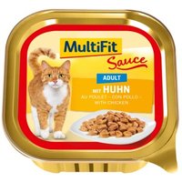 MultiFit Nassfutter Katze Adult, in Sauce, Huhn 16x100 g von MultiFit