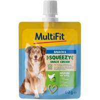 MultiFit Squeezy Snack Cream Huhn mit Apfel 10x60 ml von MultiFit