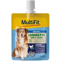 MultiFit Squeezy Snack Cream Huhn mit Blaubeere 10x60 ml von MultiFit