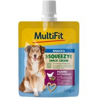 MultiFit Squeezy Snack Cream Huhn mit Chiasamen 10x60 ml von MultiFit