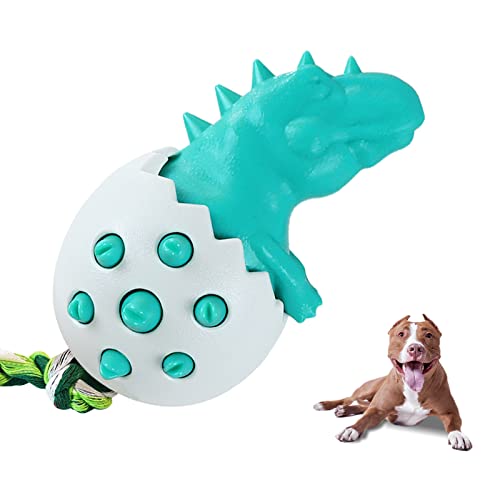 MultiValue Kauspielzeug für Hunde, langlebiges bissfestes Hundespielzeug zur Zahnreinigung mit Seil, interaktives Hundespielzeug, unzerstörbares Dinosaurier-Hundezahnbürstenkauspielzeug für von MultiValue