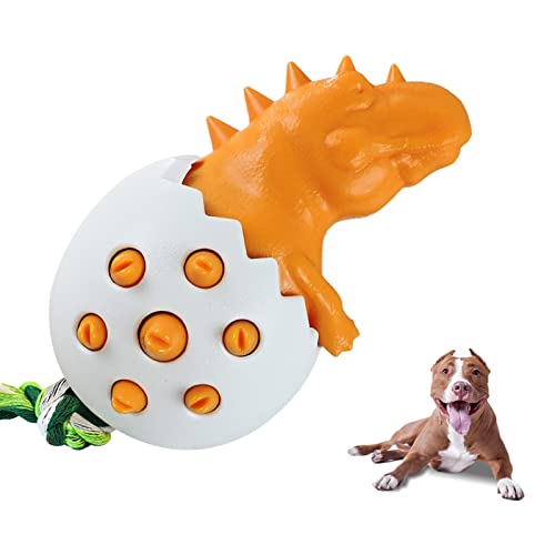 MultiValue Kauspielzeug für Hunde, langlebiges bissfestes Hundezahnreinigungs-Kauspielzeug mit Seil, interaktives Hundespielzeug, unzerstörbares Dinosaurier-Hundezahnbürsten-Kauspielzeug für von MultiValue