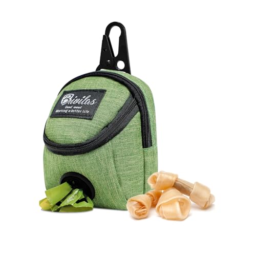 MultiValue Leckerlitasche für Hunde, Multifunktionale Hundetraining Leckerlitasche Tasche Oxford Tuch wasserdichte Hundefutter Leckerlitasche mit Kotbeutelspender für Hunde (Grün, A) von MultiValue