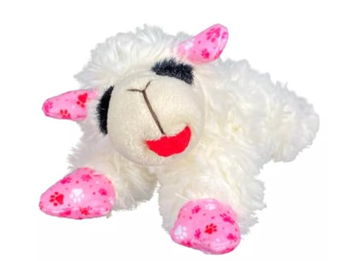 Multipet Valentine Lammkotelett mit rosa Pfotenmuster, Hundespielzeug, 20,3 cm von Multipet