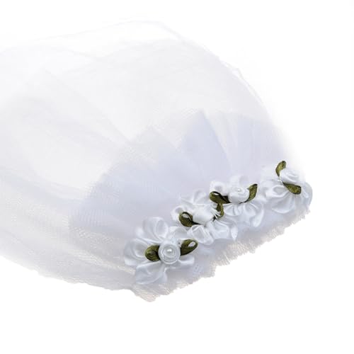 Haustier Hochzeit Schleier Haarnadel Brautkostüm Haarschmuck für Mädchen Welpen kleine Hunde während Tüll mit künstlichen Blumen Hund Brautschleier Hochzeitsschleier Haustier Hochzeitsschleier Hund von Mumuve