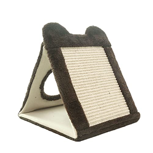 Kratzbrett für Katzen, aus natürlichem Sisal, dreieckig, mit Plüsch-Bommel, Kätzchen, zum Schutz von Teppich, Sofa, Katzenkratzer, für Innenkatzen, Sisal von Mumuve