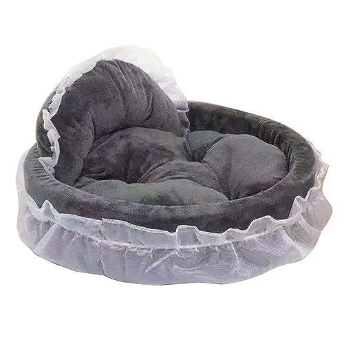 Mumuve Princess Haustierbett mit Schleifen, gerüschter Spitze und schönem Hundesofa, abnehmbares Kissen, Prinzessin Mumuve Princess Haustierbett mit Schleifen, gerüschter Spitze und schönem Hundesofa, abnehmbares Kissen, Prinzessin von Mumuve