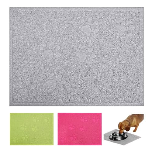 Murago - Futternapfunterlage 40x30cm für Hund und Katze - Grau - Napfunterlage Futter Unterlage Katzenklo Futtermatte Katzentoilette Vorleger Vorlege Matte von Murago