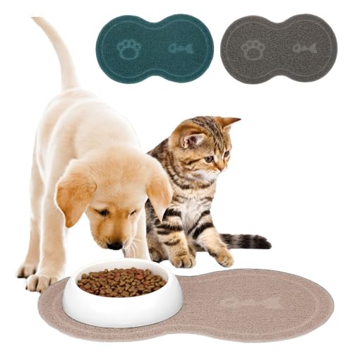 Murago - Futternapfunterlage ca.45x26cm Knochenform - Beige - Hunde Katzen Napfunterlage Futter Unterlage Katzenklo Katzentoilette Vorleger Vorlege Matte von Murago