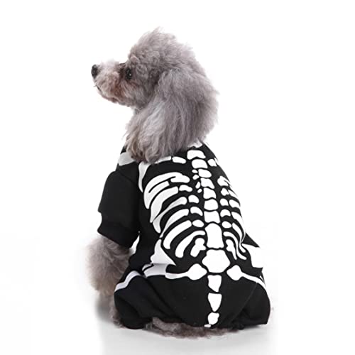Hund Halloween-Kostüme für große Hunde, Skelett-Muster Hund Fancy Dress Kostüm, Halloween Hundekostüm für mittelgroße Hunde Dress Up Dekoration (Schwarz, M) von Murezima