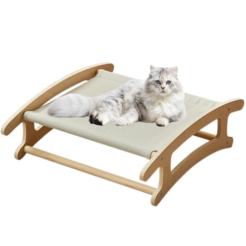 Erhöhtes Katzenbett Aus Holz, Katzenhängematte, Abnehmbares Haustier Hängemattenbett | Erhöhtes Katzenschlafbett | Katzen Lounge Stuhl | Kätzchenbett Zum Spielen, Klettern, Nickerchen Machen von Murman