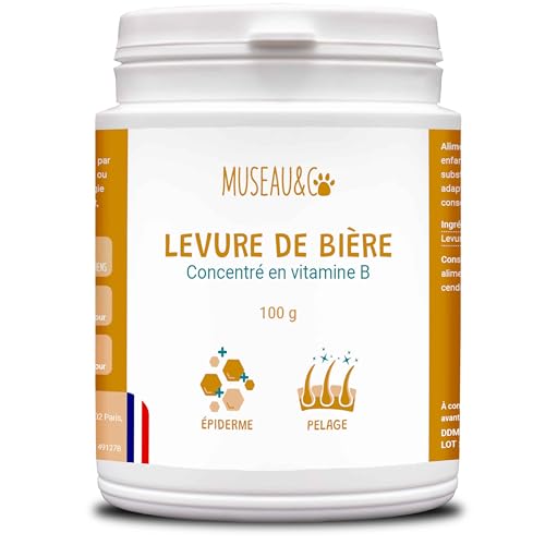 Bierhefe in Pulverform für Hunde und Katzen – Quelle von B-Vitaminen – 100 % natürliches Nahrungsergänzungsmittel – 100 g von Museau & Co