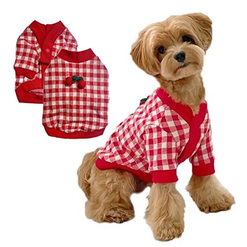 Haustier Hund Kleidung Welpen Hund Pullover Warm Hunde Sweatshirt Welpe Herbst Winter Welpe Strickpullover Bequem Stilvoll Outfit für Hunde (Groß, Rot) von Mushcoli