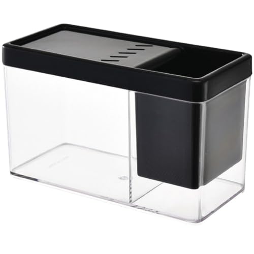 Kleines Aquarium, Mini-Aquarium, Tragbares Aquarium, Fischbecken Aus Kunststoff, Für Fischpflanzen, Heimbüro, Desktop-Dekoration von Muteitt