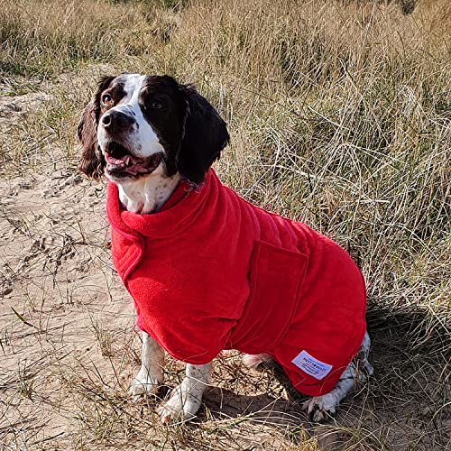 Mutt and Bailey Hunde-Trockenmantel – Mikrofaser-Handtuchmantel mit super saugfähigem doppellagigem Design – Hundehandtücher zum Trocknen von Hunden, bequeme Passform (XS, Sandringhamblau) von Mutt and Bailey