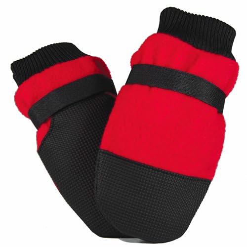 Muttluks Hott Doggers Hundestiefel aus Fleece, leicht, 6,4 cm bis 6,9 cm, Größe XS, Rot, 4 Stück von Muttluks