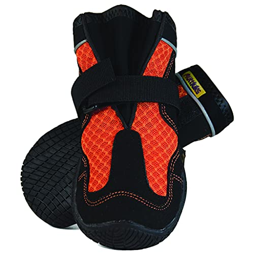 Muttluks Mud Monsters Sommer Hundeschuhe - Robuste Barfußtechnologie - Schützt die Pfoten - Flexible Gummisohlen, Traktionsstufen - Pet Booties - 2er Pack - Orange, X-Small/Small von Muttluks