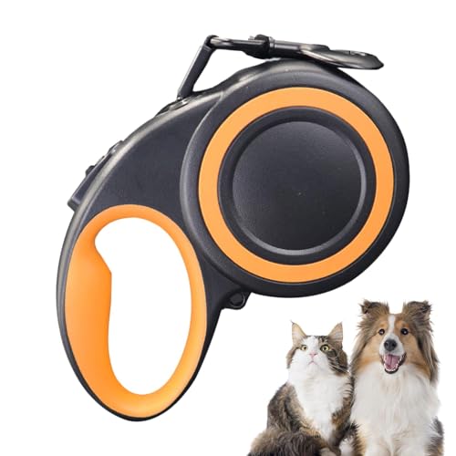 Muuzebsy Einziehbare Kette für Hunde, automatisches Traktor-Hundeband, 360 Grad verwicklungsfrei, 5 m lange Kette mit reflektierendem Streifen, praktisches, einziehbares, starkes Nylonband für kleine, von Muuzebsy