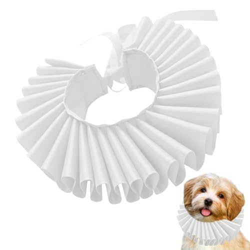 Muuzebsy Elisabethanisches Rüschenhalsband für Hunde, Elisabethanisches Renaissance-Rüschenhalsband, Haustierkostüm, Halsband, Rüschenhalsband, verstellbar, Foto-Requisiten, gerüschtes Halsband für von Muuzebsy