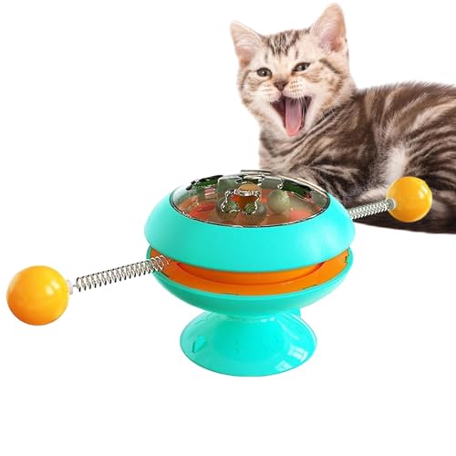 Muuzebsy Katzenminze Interaktives Trainingsspielzeug - Katze Spinner Spielzeug Saugnapf | Lustiges Teasing Cat Spinner Windmühle Spielzeug, Katzenminze Interaktives Spielzeug für Indoor Katzen von Muuzebsy