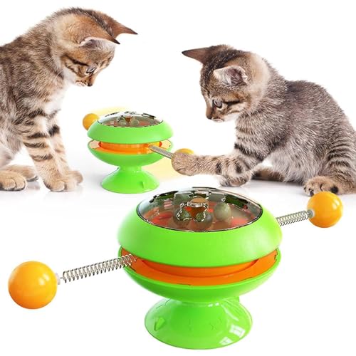 Muuzebsy Katzenminze Spinner Spielzeug | Katze Spinner Spielzeug Saugnapf - Interaktiver Ball Katzenminze Katzentraining Spielzeug, Katze Zahnbürste Spielzeug Kätzchen Zahnen Spielzeug, Lustige von Muuzebsy