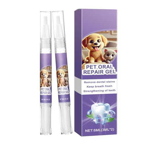 Muuzebsy Pet Oral Repair Gel Pen – 2 x Pet Oral Brightening Gel | Natural Pet Teeth Repairing Pen, Pet Breath Freshener Gel 6ml For Dog Cat von Muuzebsy