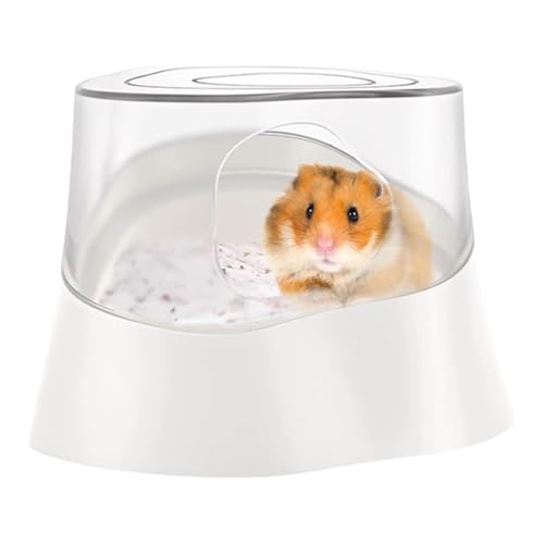 Muuzebsy Sandbadebox für kleine Tiere, Sandbehälter für Hamster, transparenter Deckel, Hamster, Graben, Duschraum für kleine Haustiere, Reinigung und Baden von Muuzebsy