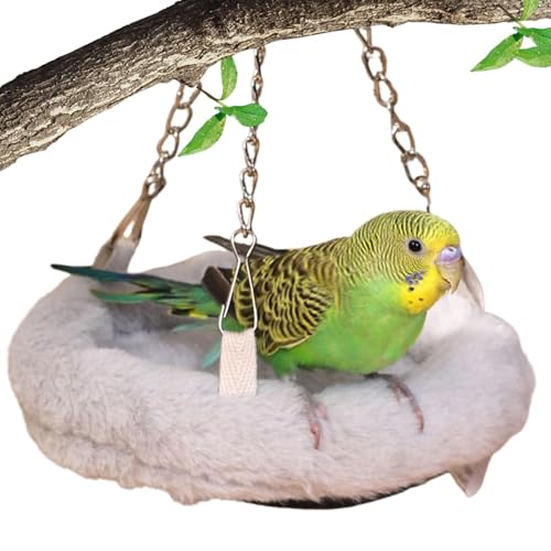 Muuzebsy Vogelhängematte – warme Vogelschlafhütte Papageienbett – Vogelschaukelspielzeug, Plüsch-Vogelbett, Papageienkäfig-Hängematte für Wellensittiche, Lovebird, Sittiche, Quaker, Nymphensittiche von Muuzebsy