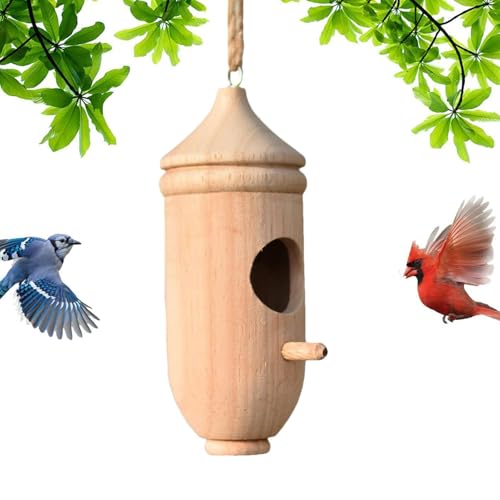 Muuzebsy Vogelhäuser aus – kleines Vogelhaus Kolibri-Futterstation – Kolibri-Nest aus mit Seil, Kolibri-Nisthaus für Fenster, Garten, Outdoor, Haus von Muuzebsy