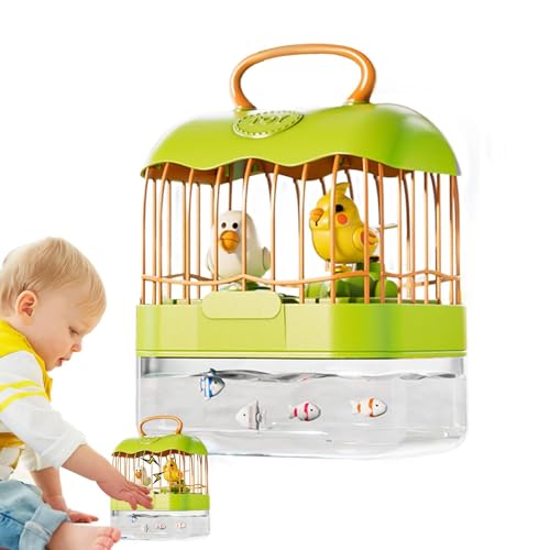 Muuzebsy Voice-Activated Bird Cage - Interactive Electric Toy Birdcage Voice-Activated - Toddler Learn to Speak Chirping Birdcage Decorative for Courtyard, Bedroom von Muuzebsy