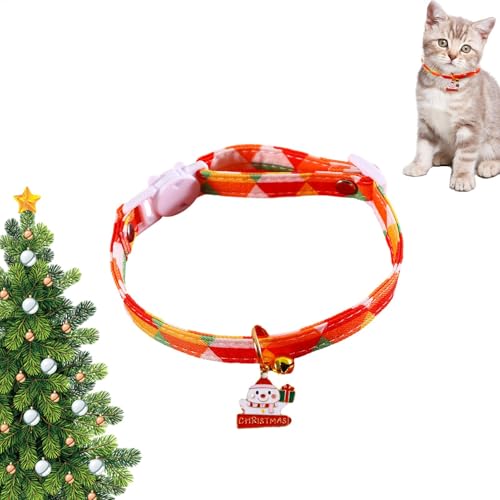 Muuzebsy Weihnachts-Haustier-Halsband, doppellagig, mit Fliege, Schneemann, Weihnachtsbaum-Halsbänder, verstellbar, niedliches Kostüm, Krawatte für Haustiere, Weihnachtsschleifen von Muuzebsy