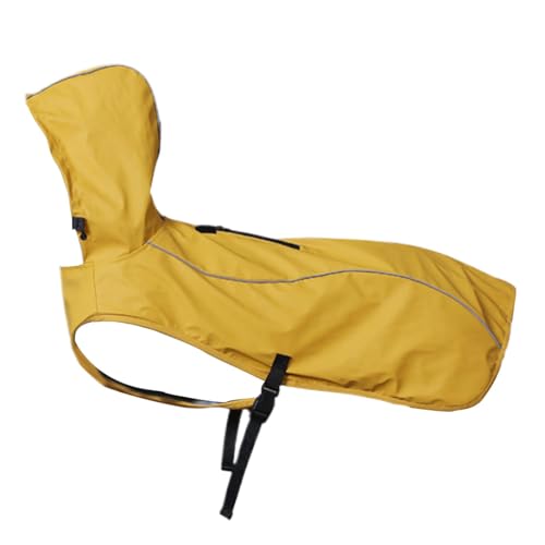 Muuzebsy Welpen-Regenmantel, wasserdichter Hundeponcho mit reflektierenden Streifen, verstellbare Schnallen, Haustier-Regenjacke, Umhang, leichte, wasserdichte Kleidung für mehr Sicherheit und Komfort von Muuzebsy