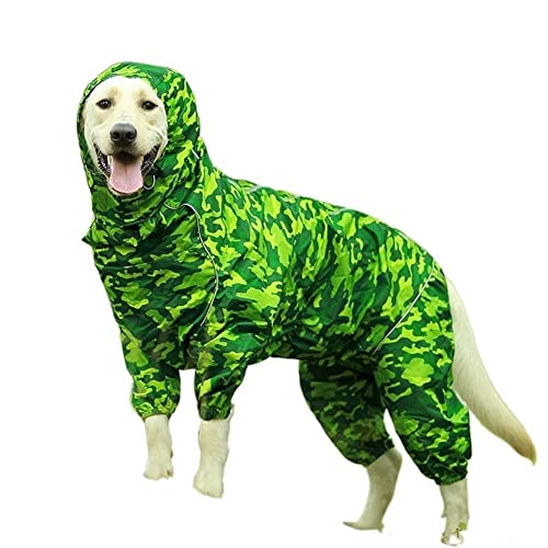 Muyin Hundekostüm, Regenmantel, Hoodie, reflektierend, wasserdicht, Reißverschluss, verstellbar, für Geburtstag, Frühling (Farbe: Grün, Größe: 2XL) von Muyin