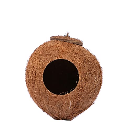 Vogelnest aus natürlicher Kokosnussschale, hängendes Vogelhaus für Haustiere, Papageien, Sittiche, Outdoor, Garten, Balkon, Dekoration, 4-L von Muzboo