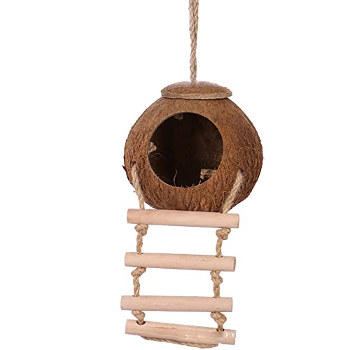 Vogelnest aus natürlicher Kokosnussschale, hängendes Vogelhaus für Haustiere, Papageien, Sittiche, Outdoor, Garten, Balkon, Dekoration, Zubehör, 6-L von Muzboo