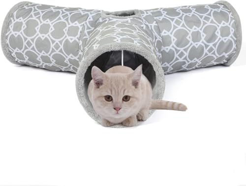 3-Wege-KatzentunnelPlüsch-KatzenspielzeugFaltbares Tunnelrohr Mit BallHaustierspielzeug von Muziner