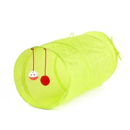 Muziner 50 * 25cm Katze Tunnel Spielzeug Haustier 2 Löcher Spielen Röhren Bälle Zusammenklappbare Crinkle Kätzchen Spielzeug Welpen Kaninchen Spielen Tunnel Röhren,Gelb von Muziner