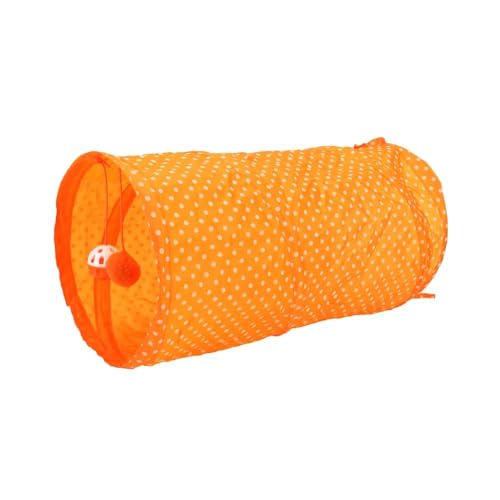 Dot Tunnel Katzenspielzeug Tubes Ball Fold Kitten Pet Toy Puppy Play Cat Tent,orange von Muziner