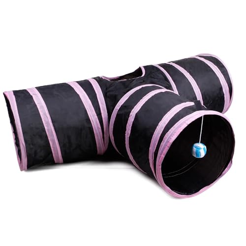 Katze Tunnel Rohr Kätzchen Spielzeug Faltbare Spielzeug Für Katze Interaktive Katze Training Kaninchen Tier Spielen Spiele Haustier Produkt,Rosa von Muziner