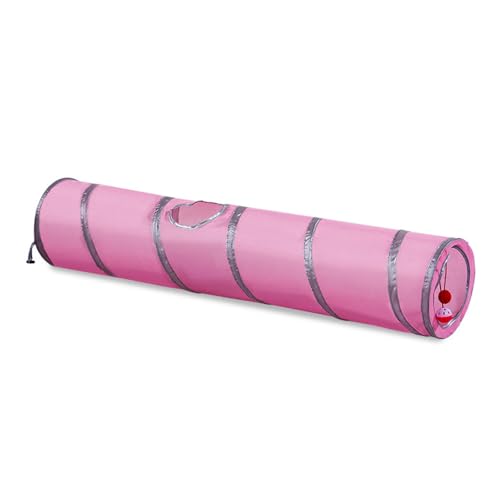 KatzenbohrtunnelBohrspielzeugKatzenzeltKatzenkanalKatzentunnelRollendes NestKlettergerüstHeimtierbedarf,pink 120cm *25cm von Muziner