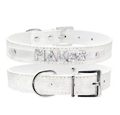 Personalisiertes Hundehalsband Mit Namen Für Katzen,Individuelles Hundehalsband Mit Namen Für Kleine,Mittelgroße Und Große Hunde,Weiß,S von Muziner