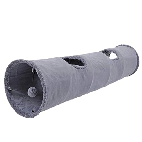 Muzrunq Katzentunnel 51x12 Zoll warmes Wildleder Faltbarer Katzen -Tunnel für Innenkatzen bilden große Katzenspieltunnel für Kaninchen Hamster Spielen Katzentunnel, Katzentunnel für Innenkatzen von Muzrunq