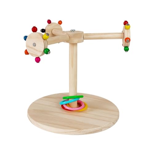 Bird Claw Grinding Stand, Wooden Barch Toy, Rotating Bird Stand, Unique Windmill Design, Bird-safe Wood, 22x22x5cm, For Nymphensittiche, Aras, Wellensittiche von Mwkbbn