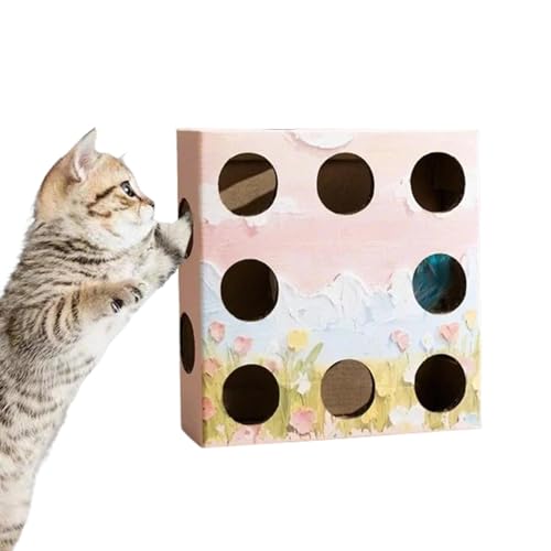 Mwkbbn Katzenpuzzle Box Whack Mole Feature Lustiger Katzenkratzer und Feder-Teaser Spielzeug Interaktives Elektrisches Spielzeug Für Indoor Katzen Stimulierendes Spielset Für Kätzchen Und Erwachsene von Mwkbbn