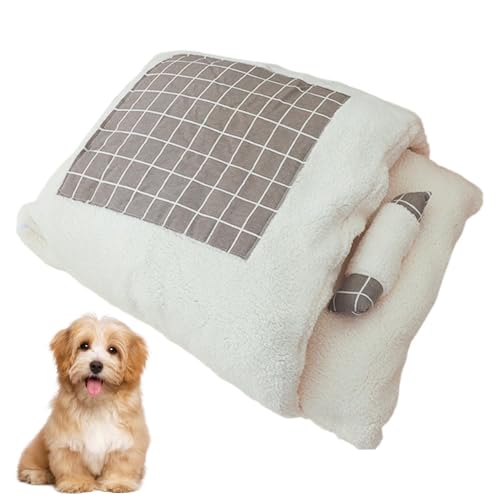 Mwkbbn Katzenschlafsack, verdicktes, warmes Bett, grabendes Katzenbett, weiches Plüschbett, waschbares Tierbett, halbgeschlossenes Bett-Design, perfektes Winter-Haustierbett, Schlaflösung für von Mwkbbn