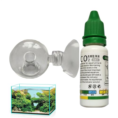 Mwqpgyh CO2 Indikator Lösung Drop Checker Lösung | CO2 Drop Glass Checker - Transparenter Co2 Drop Checker, Funktionales Fischtank Test Kit für Aquarien, CO2 System, Aquarium Tank von Mwqpgyh