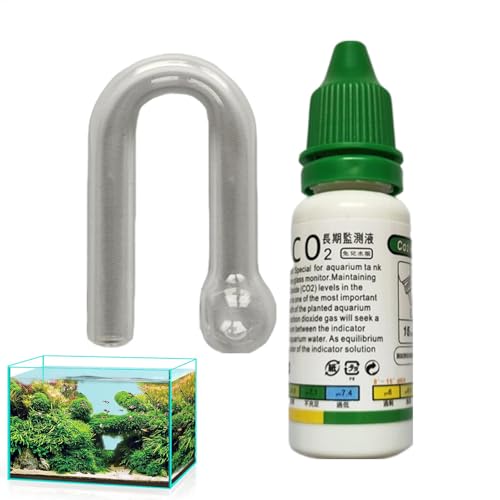 Mwqpgyh CO2 Indikator Lösung Drop Checker Lösung | CO2 Drop Glass Checker - Transparenter Co2 Drop Checker, Funktionales Fischtank Test Kit für Aquarien, CO2 System, Aquarium Tank von Mwqpgyh