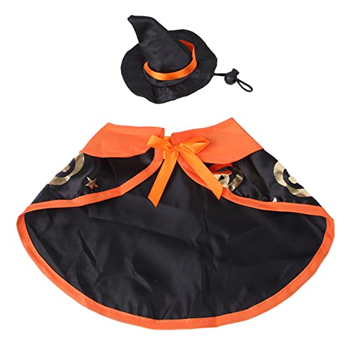 Halloween Kostüm Set Umhang Verstellbarer Zaubererhut Urlaubsdekoration Cosplay Outfit Hunde S L von Mxming