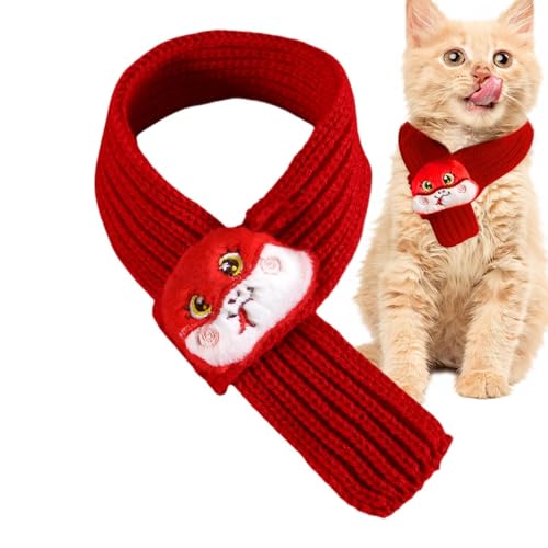 Katzen Schal Winter Strickschal Aus Wolle Für Hunde Und Katzen Zum Chinesischen Jahr Der Schlange Winter Halswärmer Kostüm Für Haustiere Für Ausgehen Und Spazierengehen 45 × 4,5 cm von Mxshc