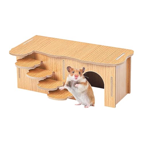 Mxshc Hamsterversteck aus Holz - Hamster-Habitat Zubehör | Hamster Holz Schlafzimmer Versteck Habitat Haus für Hamster, Syrische Hamster, Streifenhörnchen von Mxshc